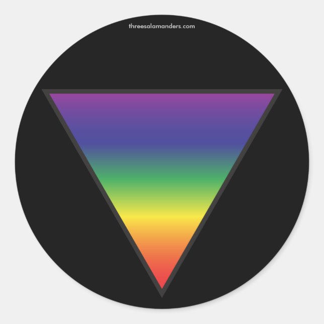 Rainbow Triangle Stickers - Black Background (Front)