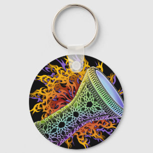 Rainbow Tribal Doumbek Keychain