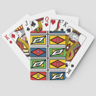 Rainbow Tribal Geometric Ndebele Pattern Playing Cards