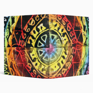 Rainbow Tribal Linocut Print                       Binder
