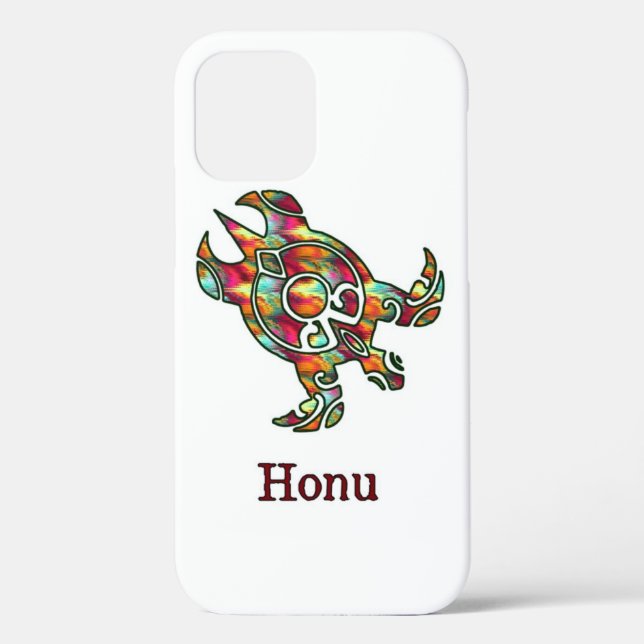 Rainbow Tribal Sea Turtle on White Case-Mate iPhone Case (Back)
