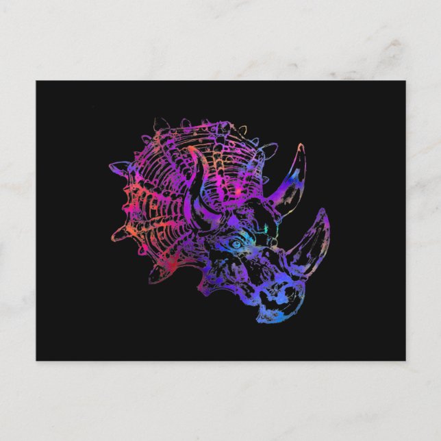 Rainbow Triceratops Dinosaur Postcard (Front)