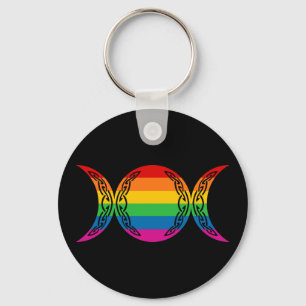 Rainbow Triple Goddess Symbol Keychain