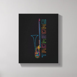 Rainbow Trombone Canvas Print