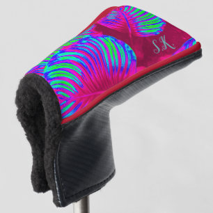 Rainbow Tropical Leaves Putter Cover
