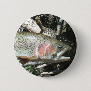 Rainbow trout 2 inch round button