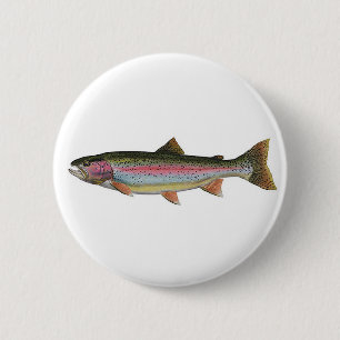Rainbow Trout 2 Inch Round Button
