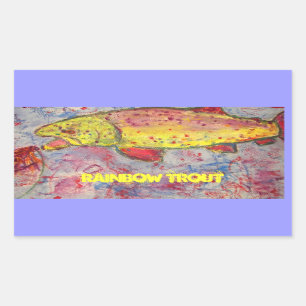 rainbow trout art sticker