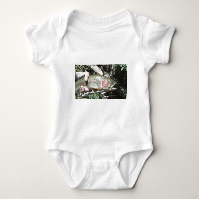 Rainbow trout baby bodysuit (Front)