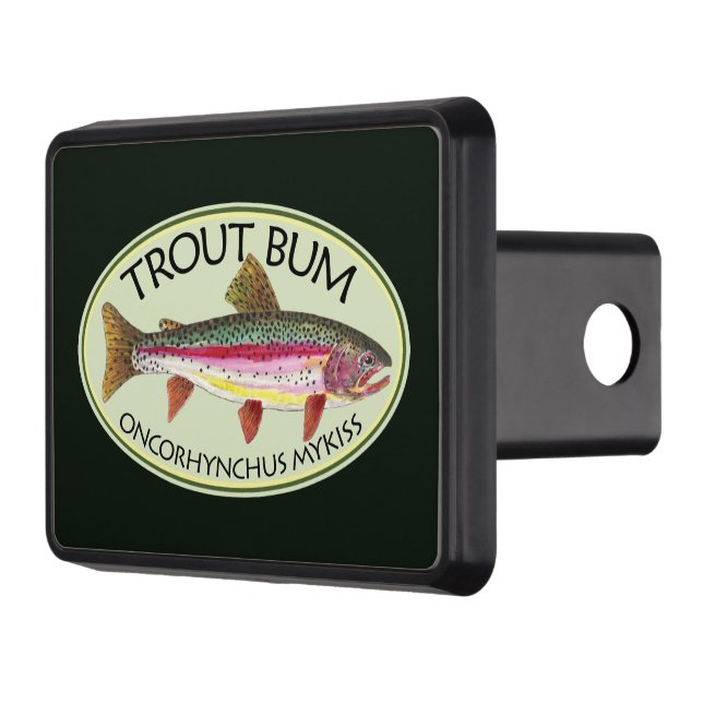 Rainbow Trout Bum Fishing Trailer Hitch Cover (Left)