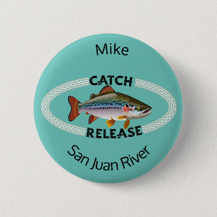 Rainbow Trout Catch Release Resource Conservation 2 Inch Round Button