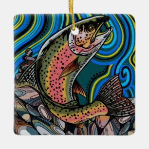 Rainbow Trout Ceramic Ornament