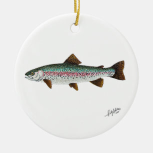 Rainbow Trout Ceramic Ornament