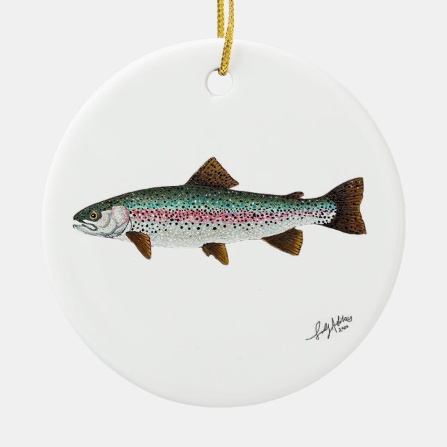 Rainbow Trout Ceramic Ornament (Front)