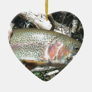 Rainbow trout ceramic ornament