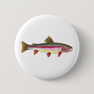 Rainbow Trout Fish 2 Inch Round Button