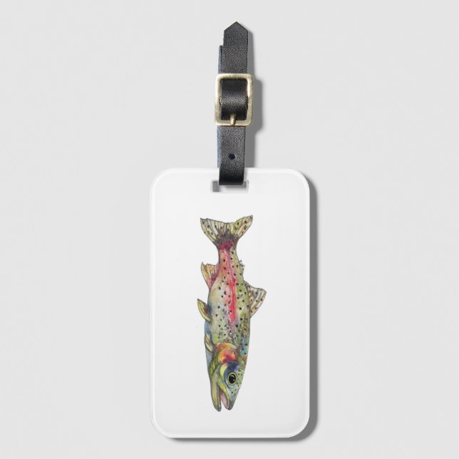 Rainbow Trout Fish Luggage Tag (Front Vertical)