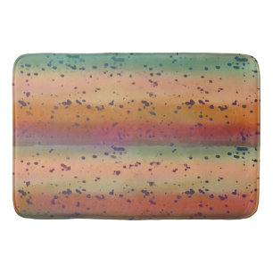 Rainbow Trout Fish Skin Fun Speckle Pattern  Bath Mat