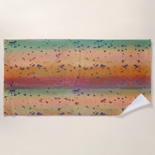 Rainbow Trout Fish Skin Fun Speckled Pattern Beach Towel