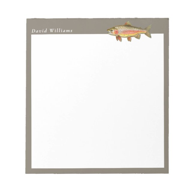 Rainbow Trout Fisherman Personalized Notepad (Front)