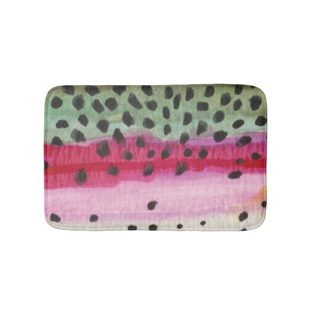 Rainbow Trout Fisherman's Bath Mat (Front)