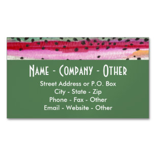 Rainbow Trout Fisherman's Magnetic Business Card