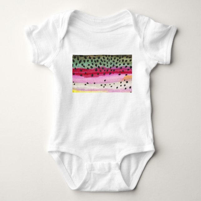 Rainbow Trout Fishing Baby Bodysuit (Front)
