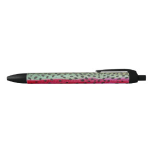 Rainbow Trout Fishing Black Ink Pen