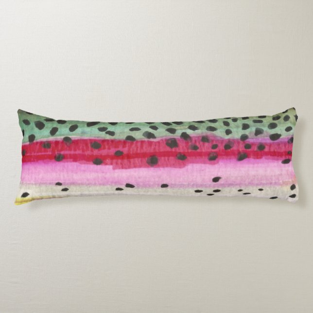 Rainbow Trout Fishing Body Pillow (Front)
