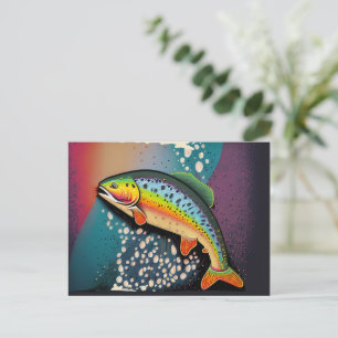 Rainbow Trout Fishing Customizable Nature Lover’s Postcard