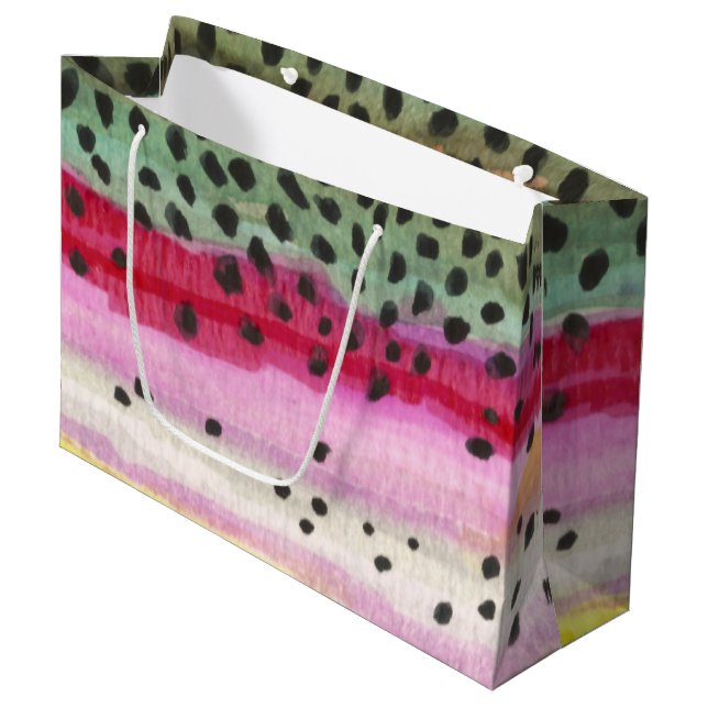 Rainbow Trout Fishing Large Gift Bag (Front Angled)