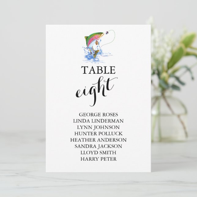 Rainbow Trout Fishing Theme Invitation (Standing Front)