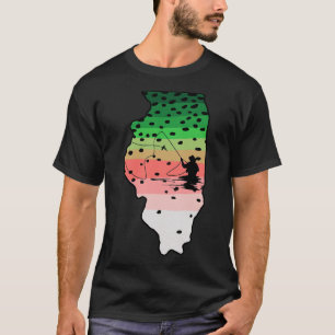 Rainbow Trout Fly Fish Illinois Fly Fishing Fisher T-Shirt