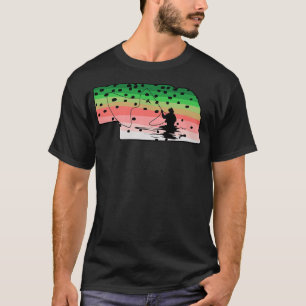 Rainbow Trout Fly Fish Nebraska State Map Fly Fish T-Shirt
