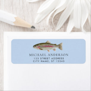 Rainbow Trout - Fly Fisherm Return Address Label  