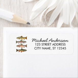 Rainbow Trout - Fly Fisherm Return Address Label  