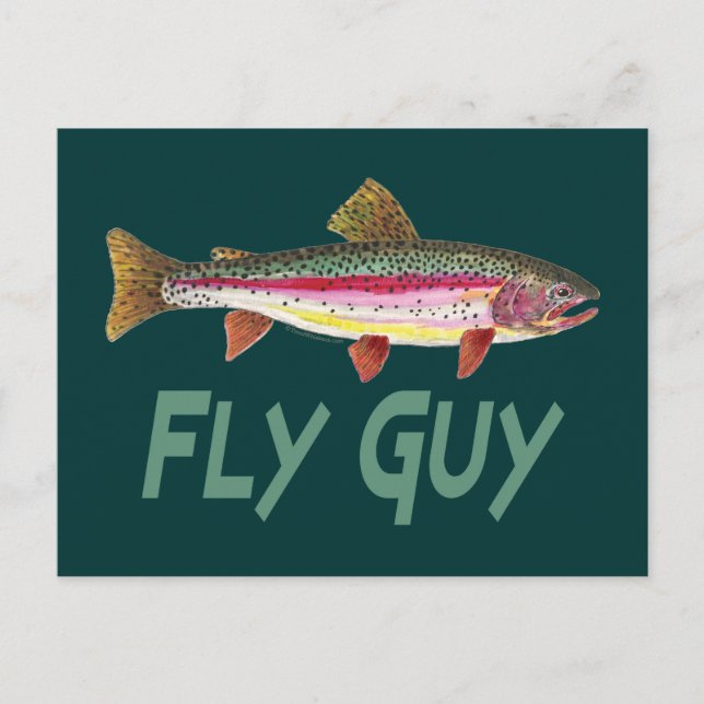 Rainbow Trout Fly FIshing Postcard (Front)