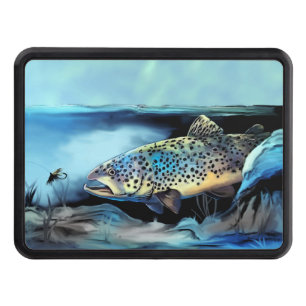 Rainbow Trout Fly Fishing Trailer Hitch Cover