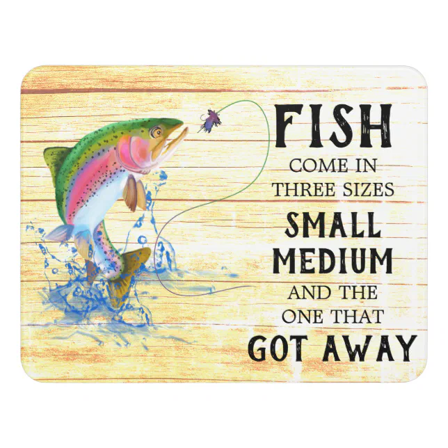 Rainbow Trout Funny Fishing Door Sign