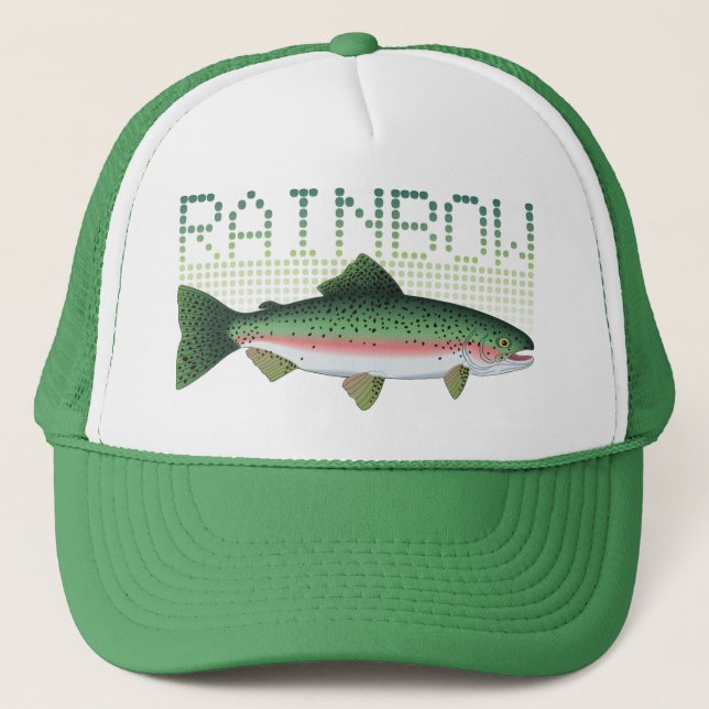 Rainbow trout gift for an angler or fisherman trucker hat (Front)
