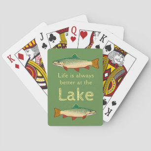 Rainbow Trout Green Life Always Better At The Lake Playing Cards