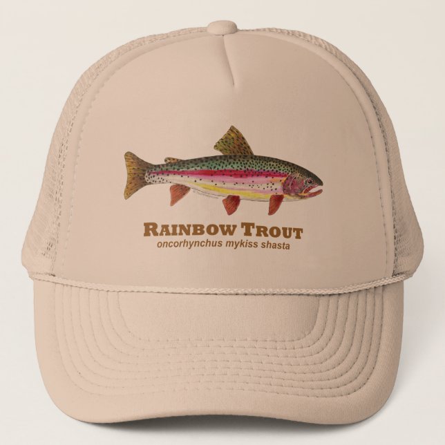 Rainbow Trout Latin Trucker Hat (Front)