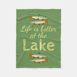 Rainbow Trout   Life is better at the Lake Fleece Blanket