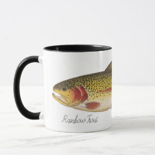 Rainbow Trout Mug white with black