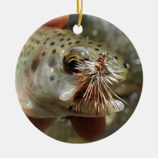 Rainbow Trout photo Ceramic Ornament (Front)