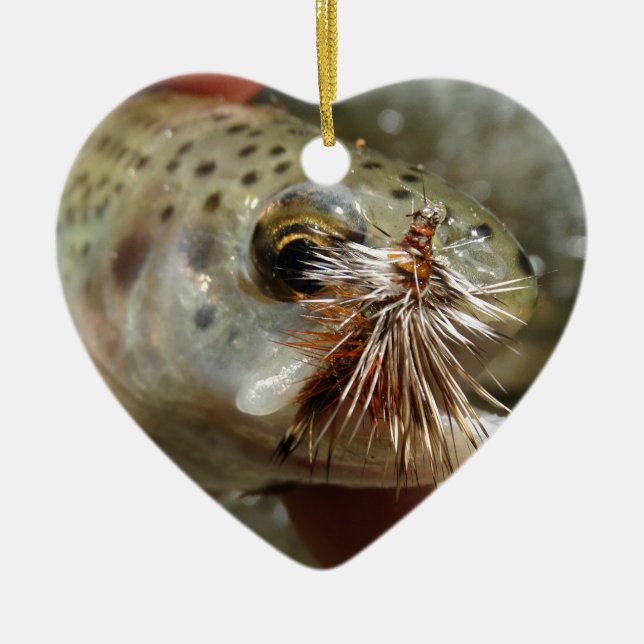 Rainbow Trout photo Ceramic Ornament (Front)