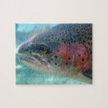 Rainbow Trout Puzzle<br><div class="desc">Puzzle features a close-up photo of a Rainbow Trout (sometimes called a salmon trout) through a viewing window at Bonneville Fish Hatchery in Oregon. Rainbow trout are the same species as steelhead, the difference being that steelhead have a sea run, returning to spawn in freshwater after 2-3 years at sea....</div>