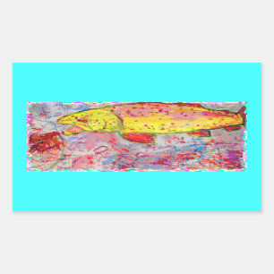 rainbow trout screenprint look sticker
