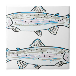 Rainbow Trout Sketch Tile