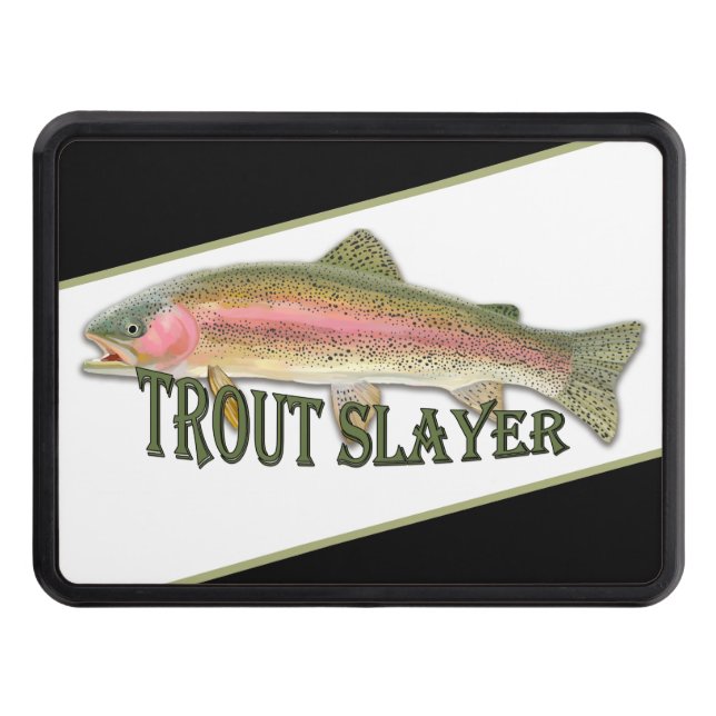 Rainbow Trout Slayer Fly Fishing Trailer Hitch Cover (Front)